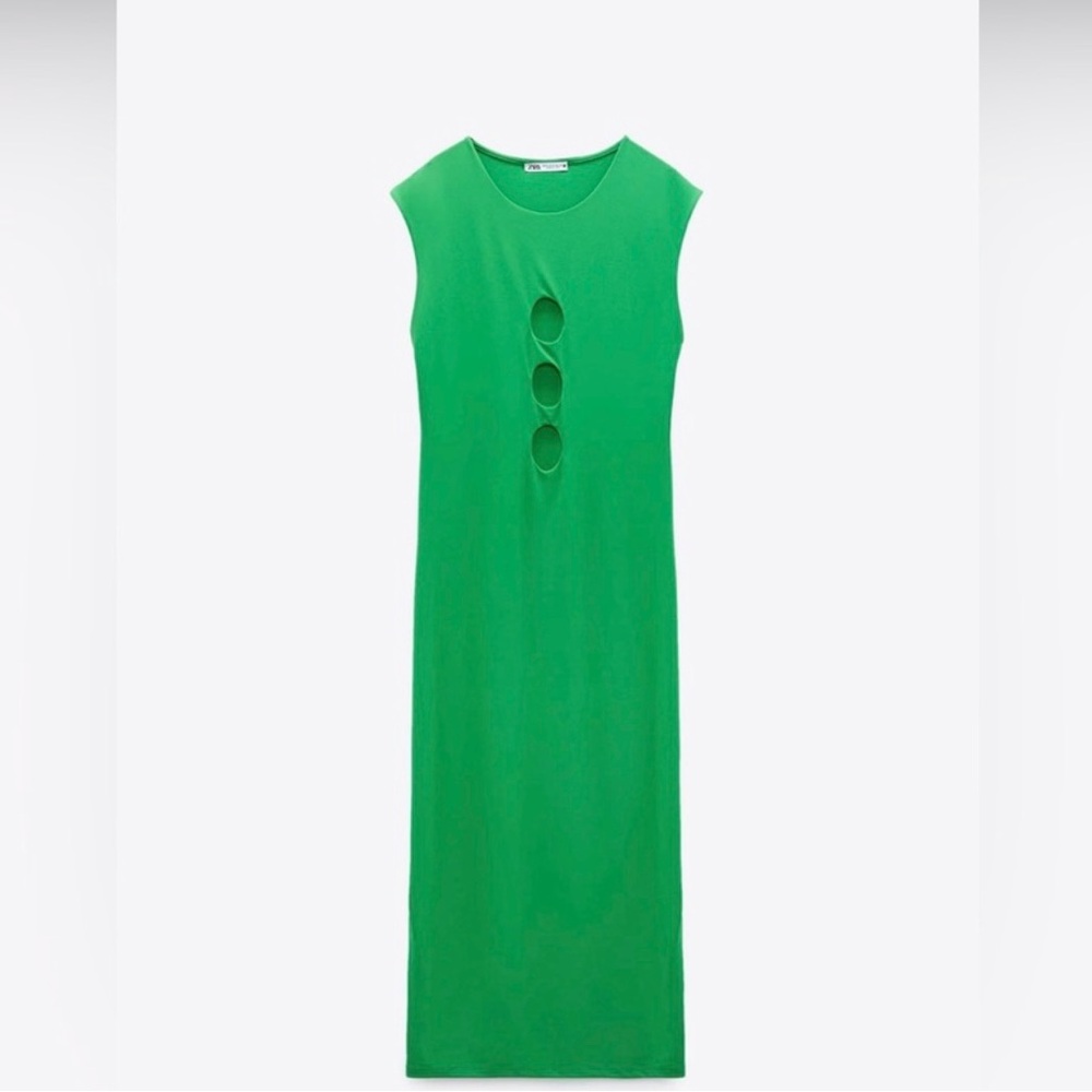 ZARA | Cutout Green Dress